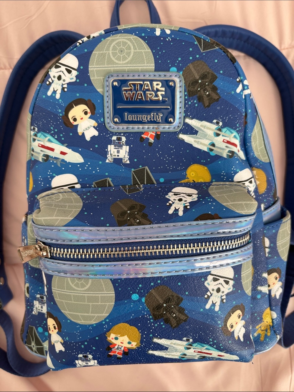 Loungefly NEW Star Wars Kids Mini Backpack in Blue Galaxy Print
